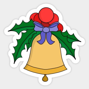 Lovely Christmas bell church hand bell Sticker